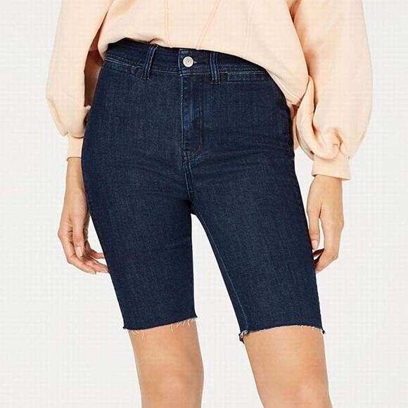 NWT‎ Free People So Chic Biker Shorts Cobalt Denim - Picture 2 of 9